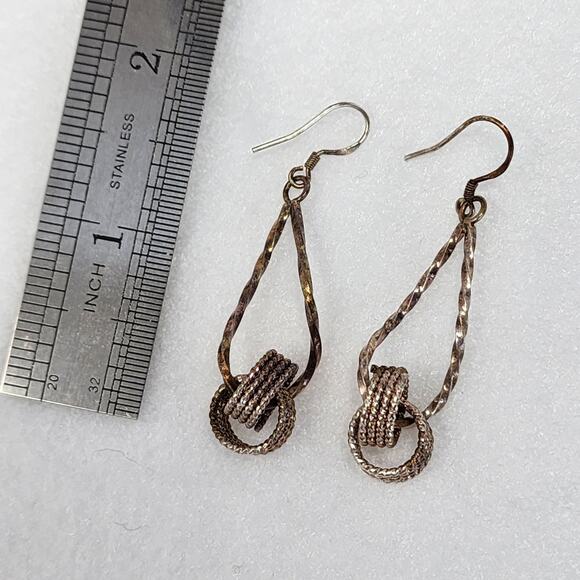 Vintage Rose Gold Twist Earrings - Picture 3 of 3